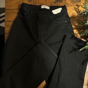 Abercrombie 90’s straight ultra high rise black jeans